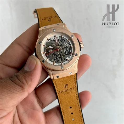 hublot geneve leather strap watch|Hublot geneve automatic watch.